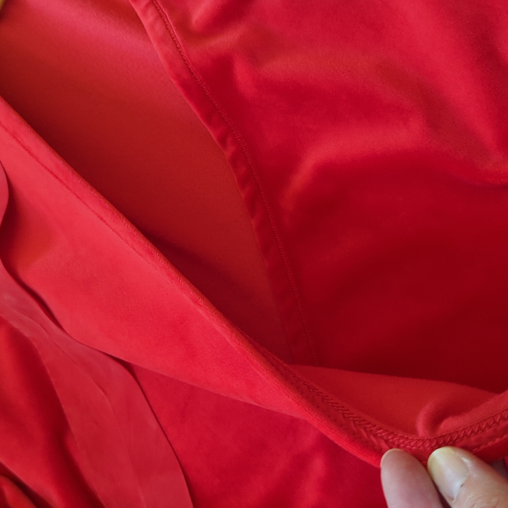 ANTHRO I Red Velour Cross-Over Wrap Front Hoodie Top by Saturday Sunday, S - Picture 10 of 16